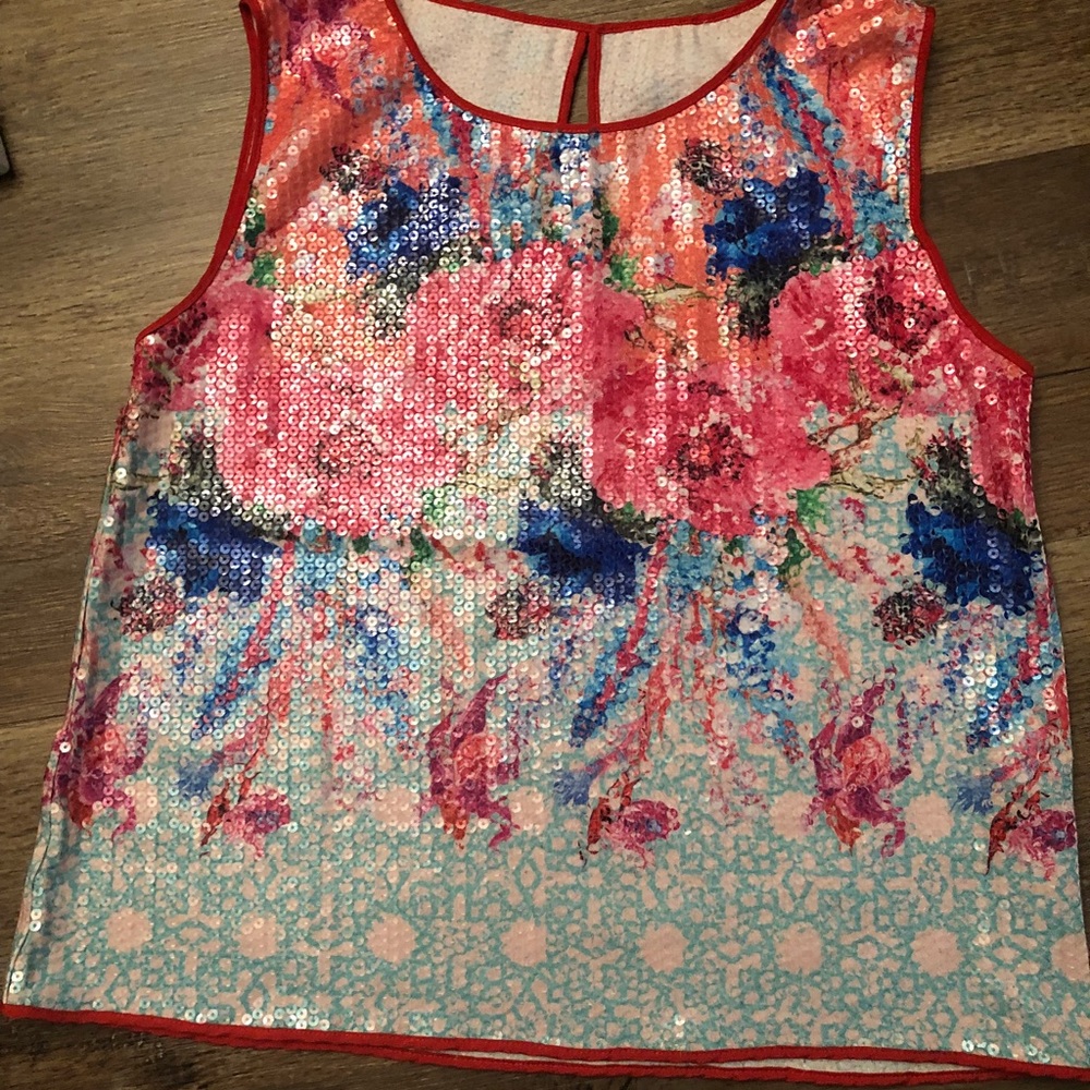 Floral Sequin Top